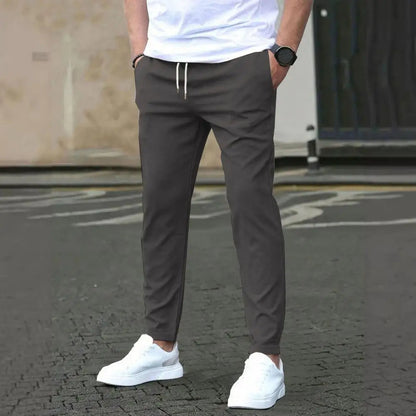 Men's Athletic Running Pants with Pockets & Elastic Waist
