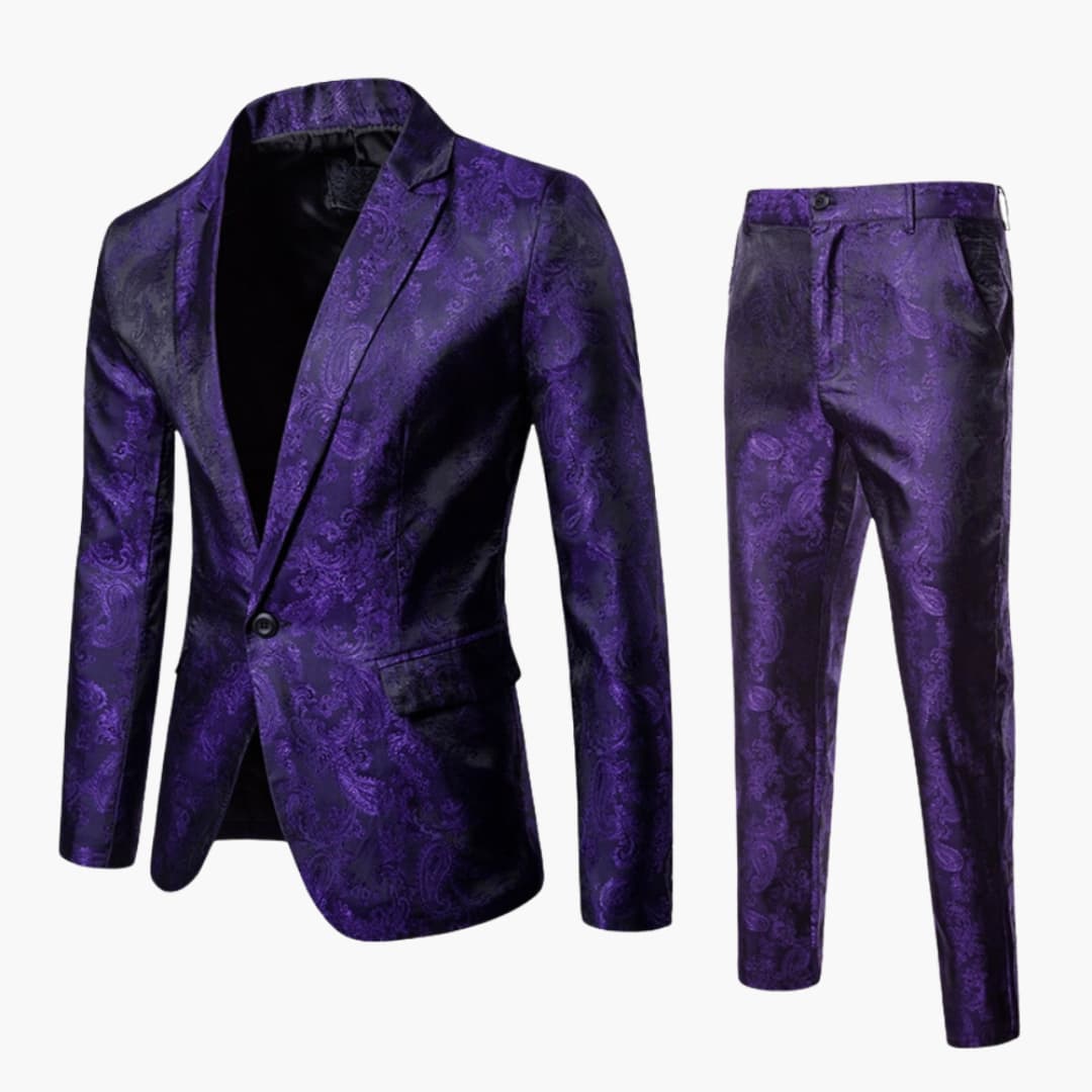 Men's Textured 2 Piece Slim Fit Business Suit