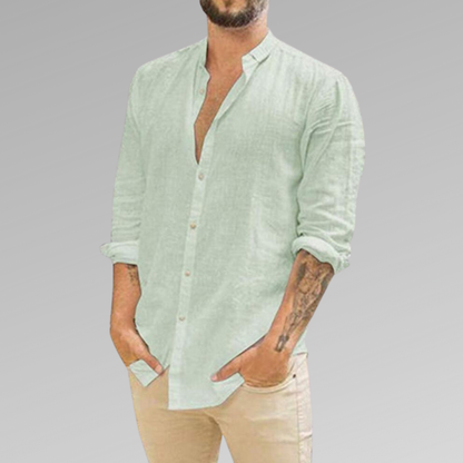 Comfortable Linen Casual Mens Shirt Relaxed Fit