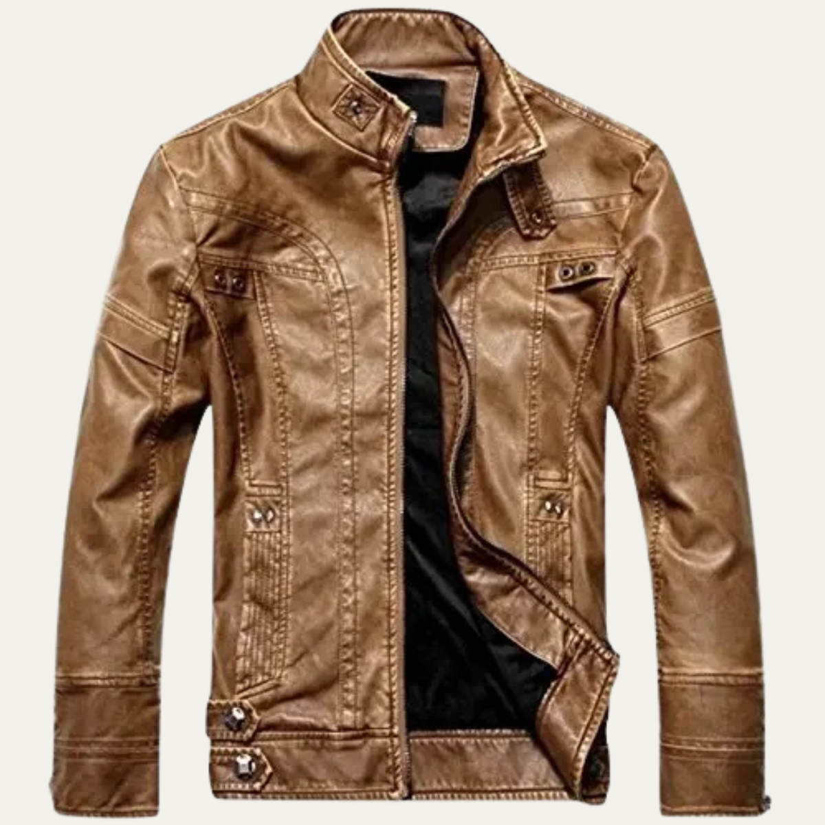 Vintage Men's Leather Motorcycle Jacket - Nocini