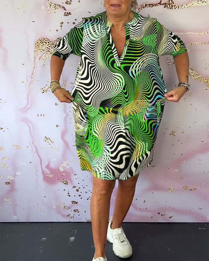 Vibrant Women's V-Neck Summer Dress