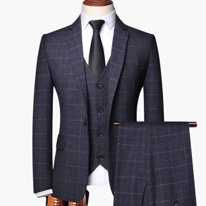 Classic 3-Piece Mens Suit with Vest and Jacket