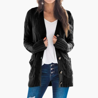 Ladies' Button Front Pocket Sweater