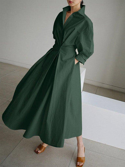 Comfy Women's Long Sleeve Midi Dress