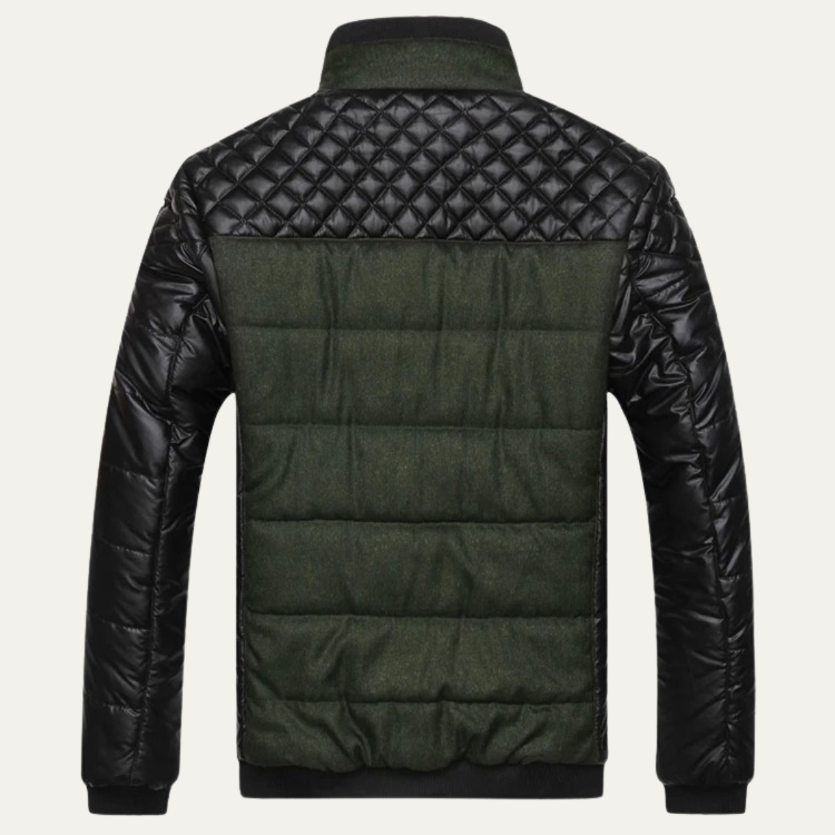 Classic Mens Quilted Biker Leather Jacket