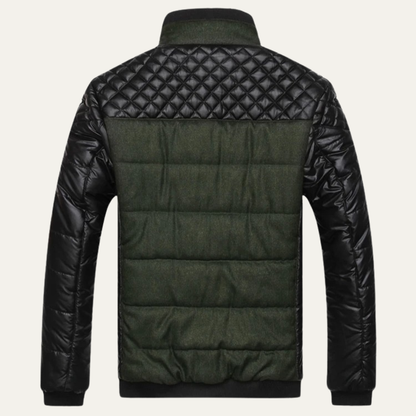 Classic Mens Quilted Biker Leather Jacket