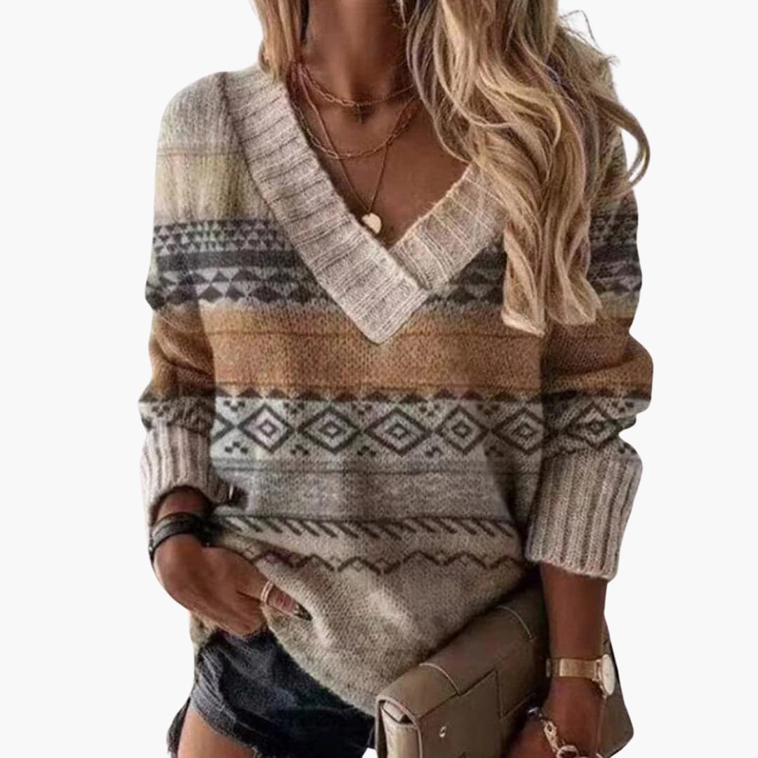 Ladies' Casual Animal Print Crew Neck Jumper