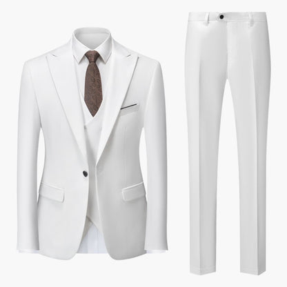 Classic Tailored Fit Men's 3 Piece Business Suit