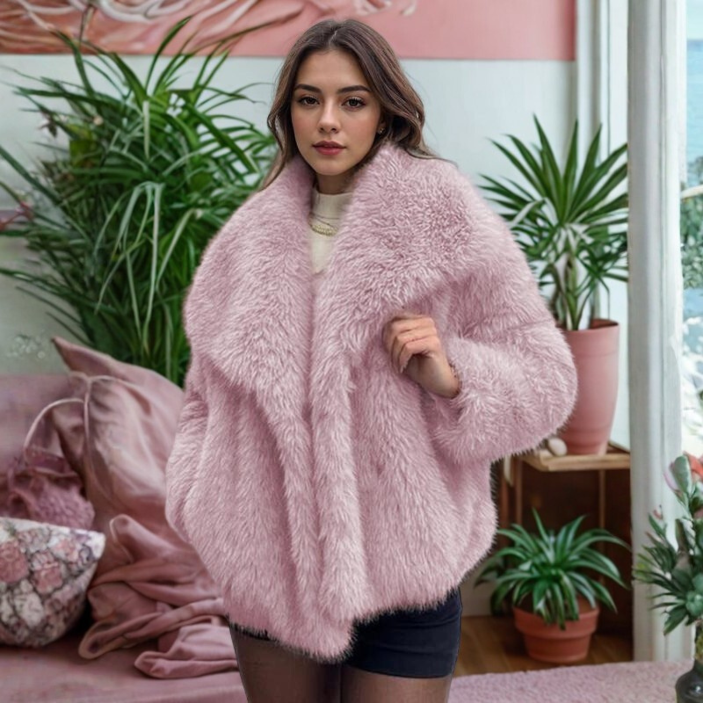 Warm Fuzzy Long Sleeve Winter Coat