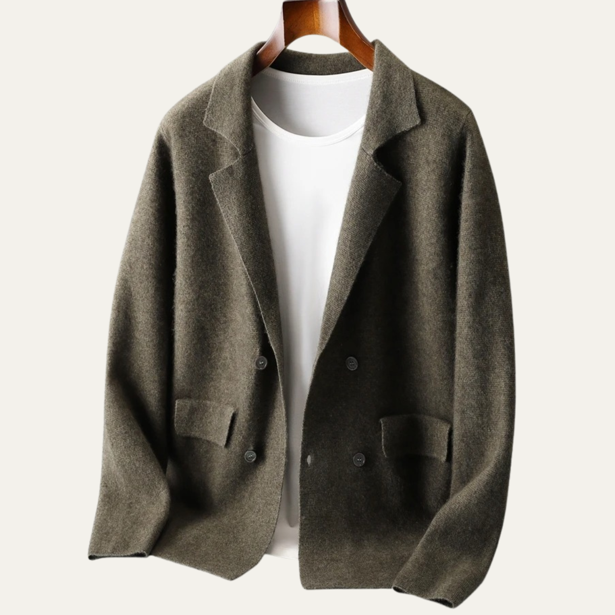 Luxury Men's Cashmere Blazer Cardigan with Pockets