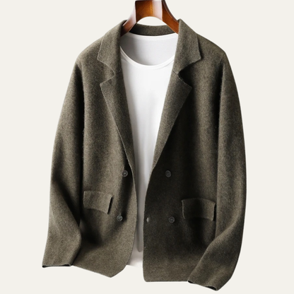 Luxury Men's Cashmere Blazer Cardigan with Pockets