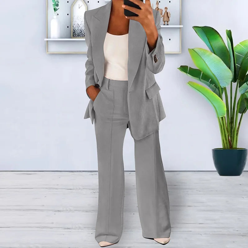 Ladies Classic Wide Leg Suit Pants