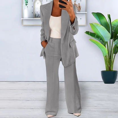 Ladies Classic Wide Leg Suit Pants