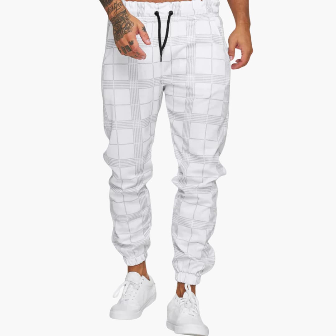 Men's Plaid Fleece Lined Jogger Pants
