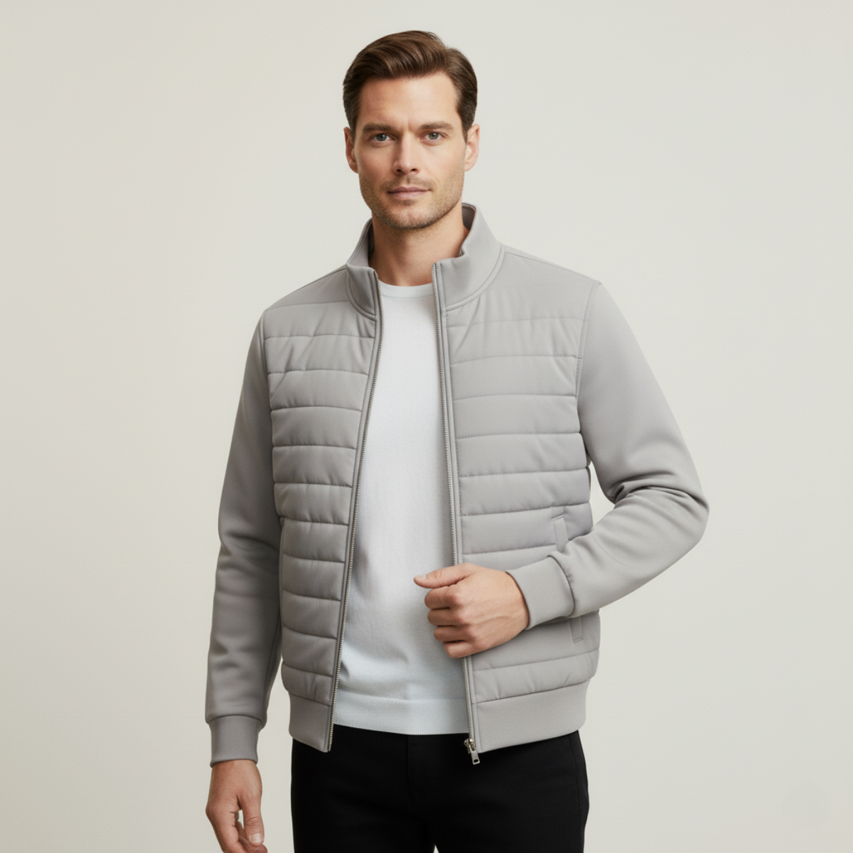 Relaxed Fit Bomber Jacket for Men