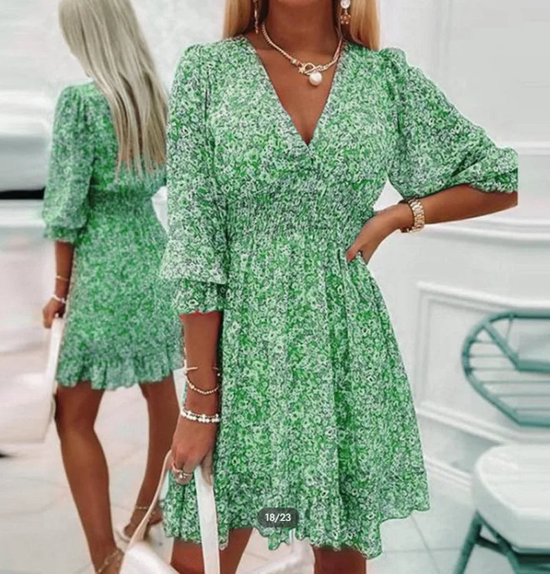 Summer Floral Sundress Boho Chic Style