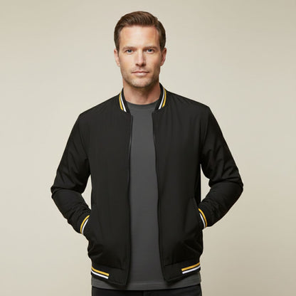 Slim Fit Mens Casual Bomber Jacket Zip Up