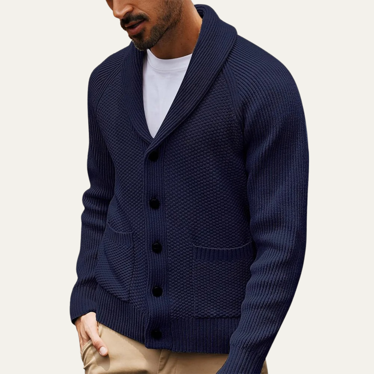Classic Men's Button Front Sweater Cardigan