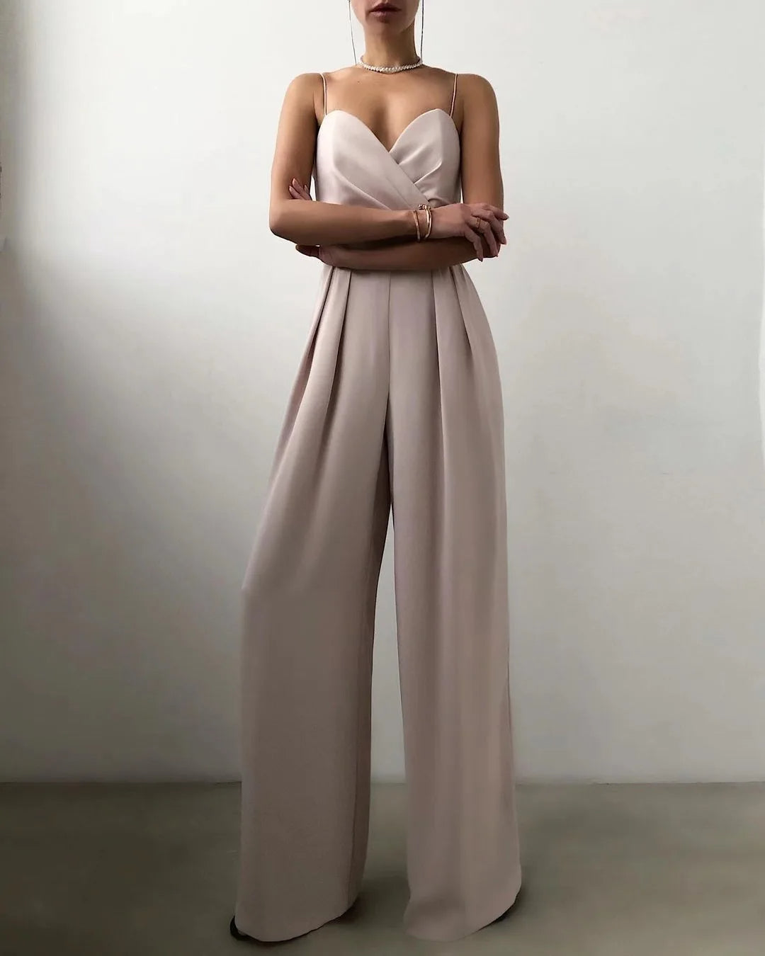 Comfortable Capri Jumpsuit with High Waist and Flare Legs