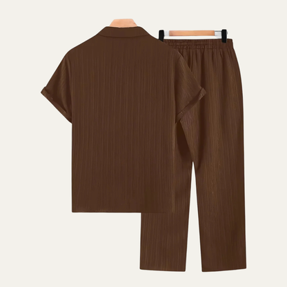 Breathable Linen Casual Shirt and Pants Set for Men