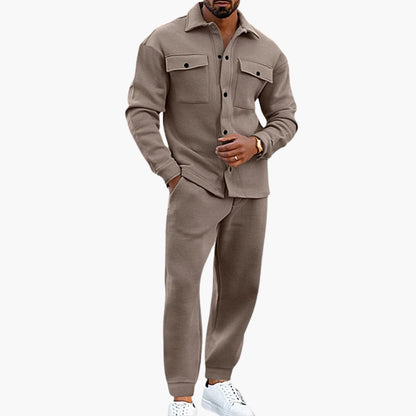 Casual Men's 2-Piece Long Sleeve Shirt Pant Set - Olytrend