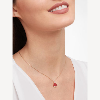 Luxurious Red Agate 925 Silver Rose Gold Necklace