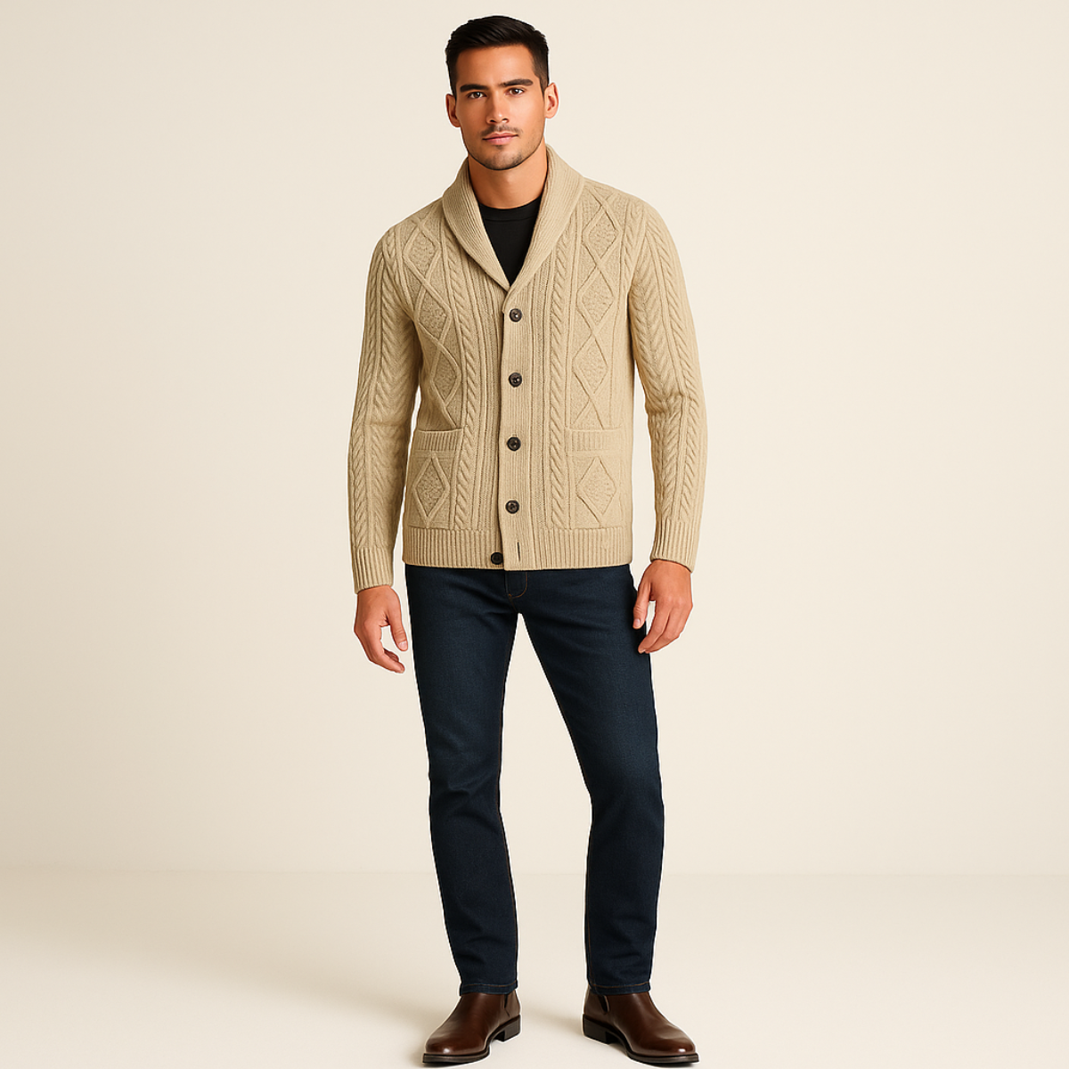 Stylish Men's Cardigan Sweater