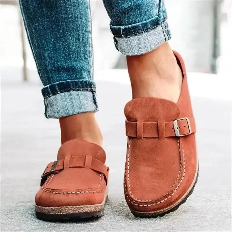 Vintage Strap Slip On Shoes - Olytrend