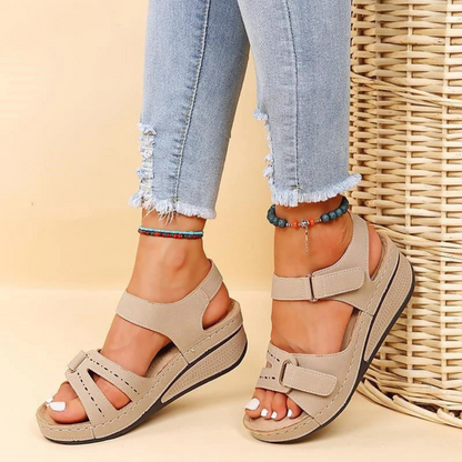 Comfortable Wedge Shoe with Adjustable Strap