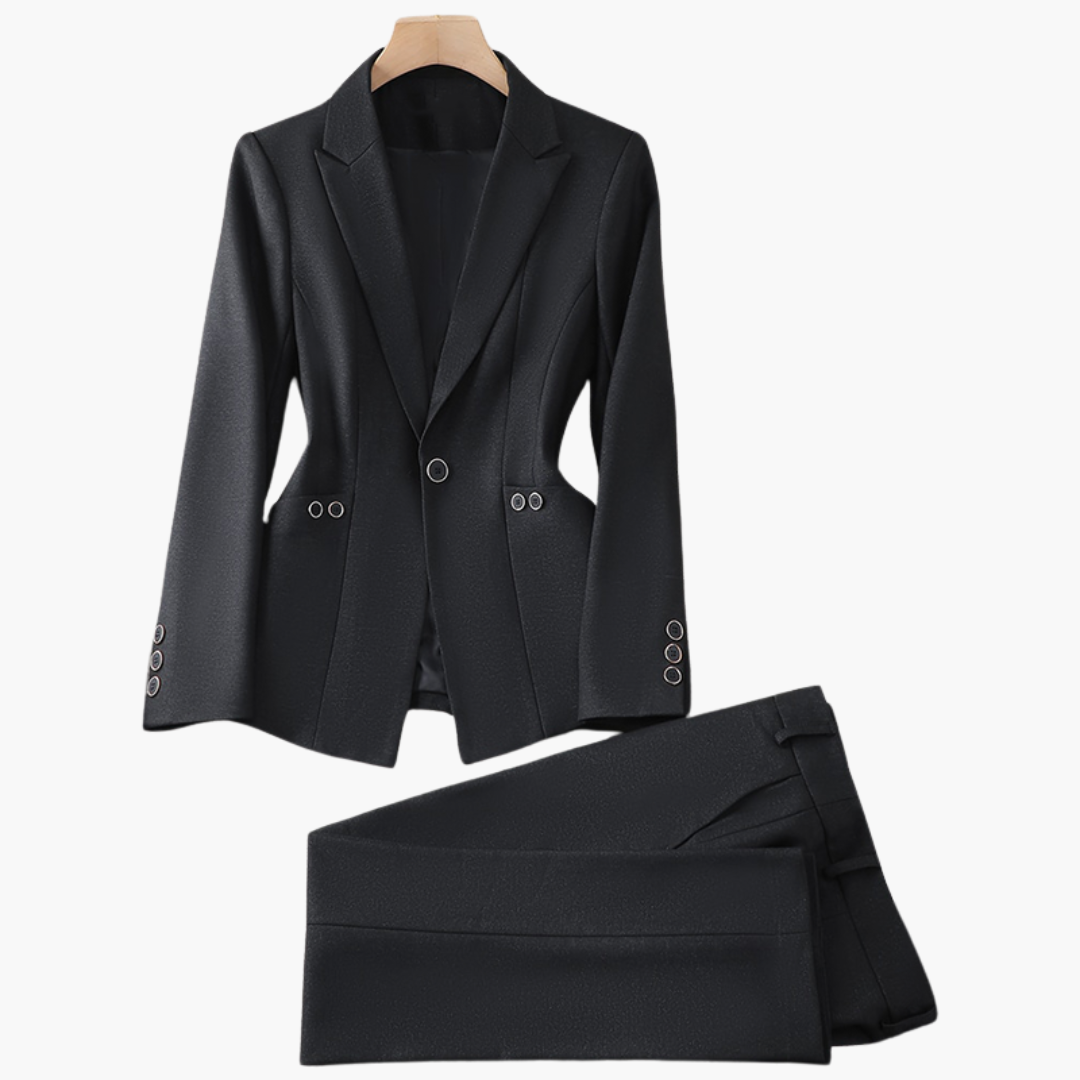 Ladies' Suit Jacket with Single Button and Trousers