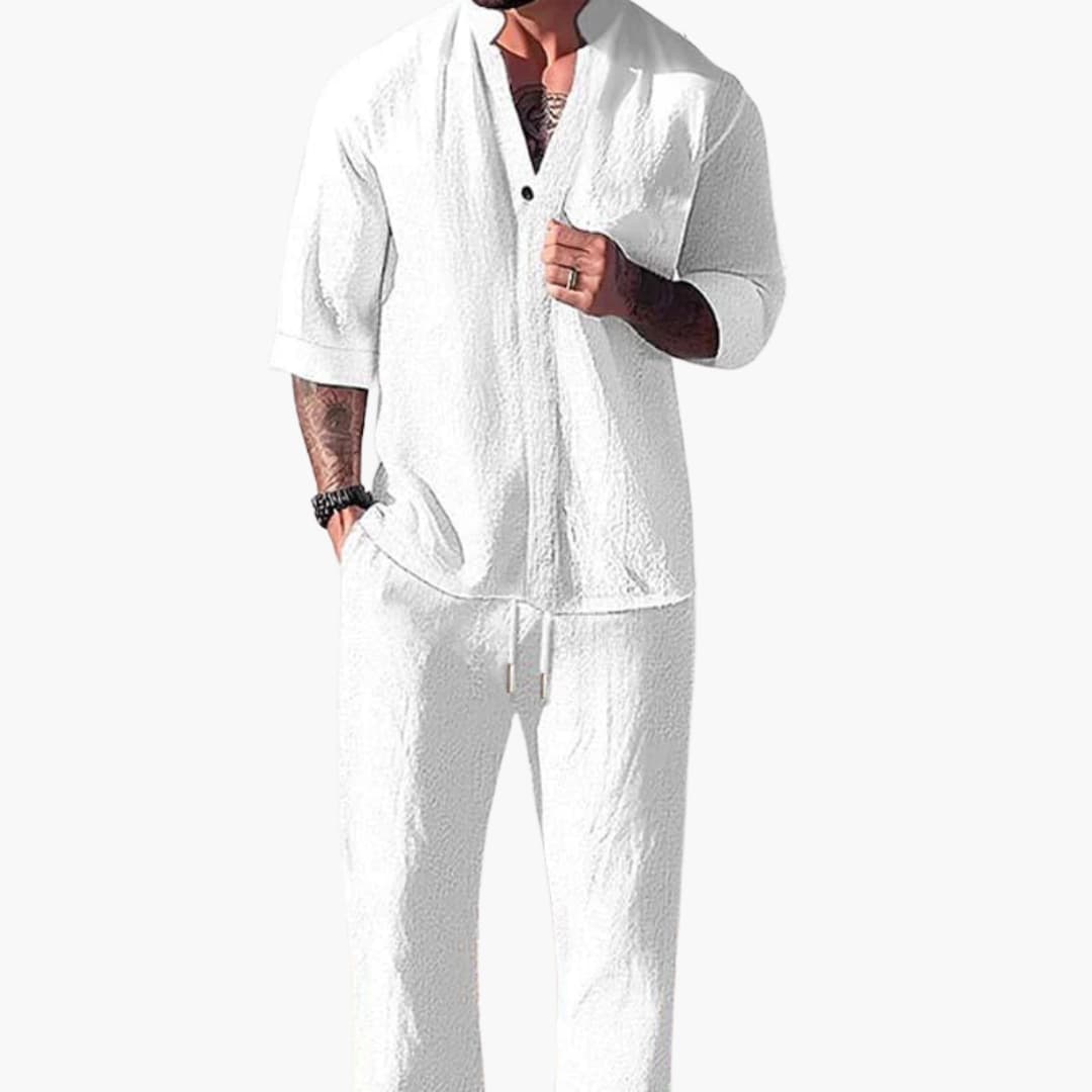 Men's Casual 2 Piece Drawstring Pants Outfit - Olytrend