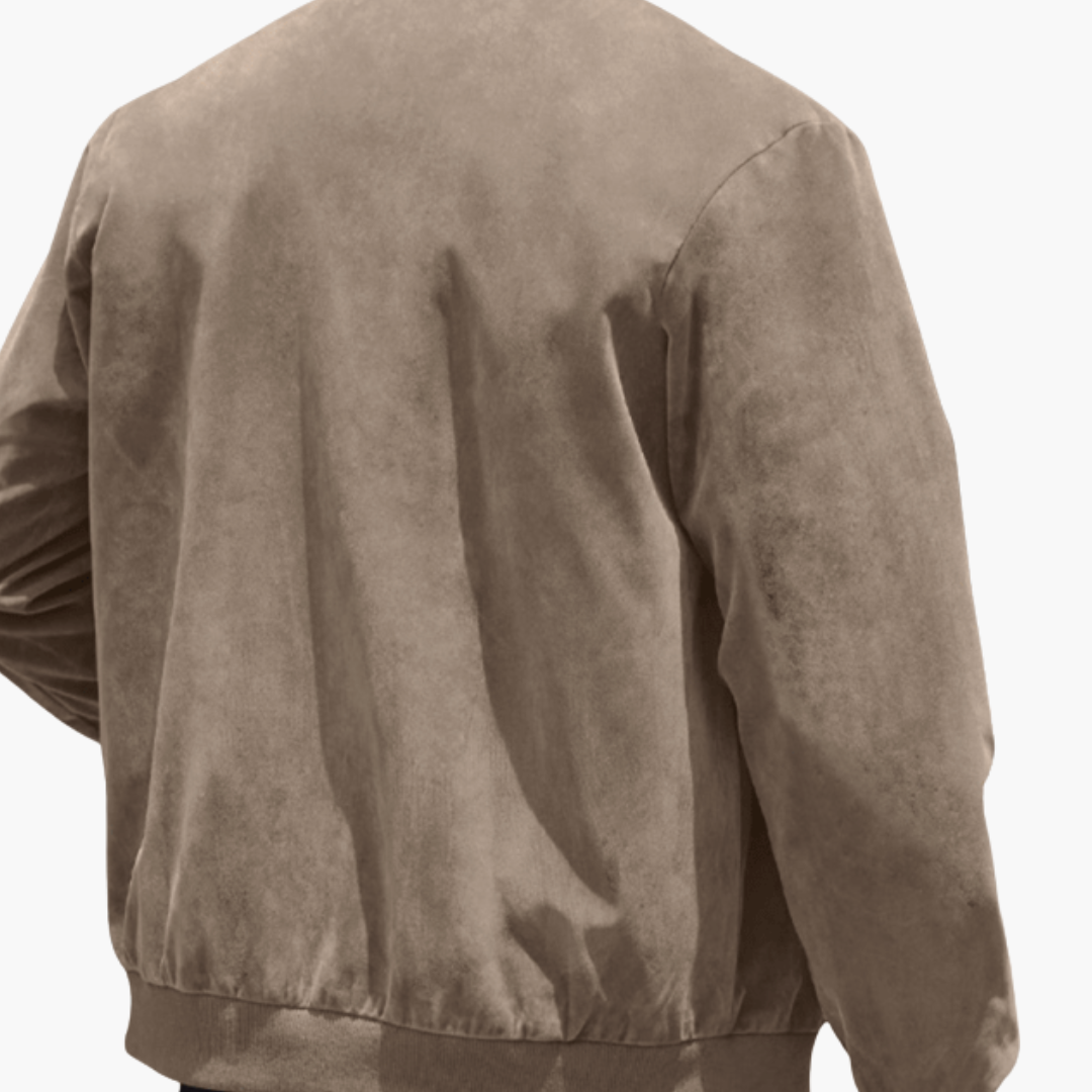 Classic Zip Up Mens Leather Jacket with Pockets