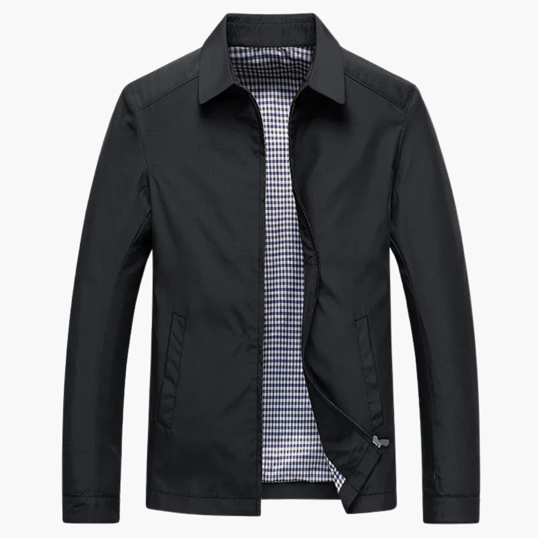 Classic Plaid Lined Mens Zip Up Jacket - Olytrend