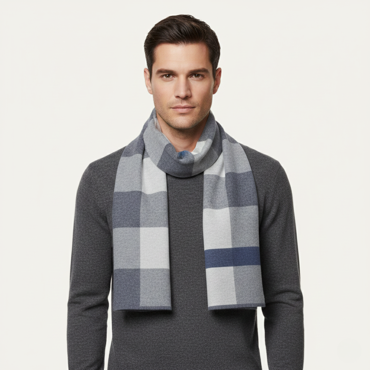 Traditional Plaid Men's Wool Scarf