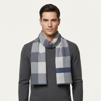 Traditional Plaid Men's Wool Scarf