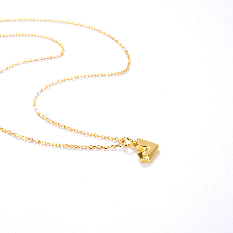 Lovely Silver Gold Heart Pendant Necklace