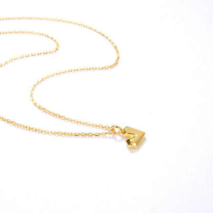 Lovely Silver Gold Heart Pendant Necklace
