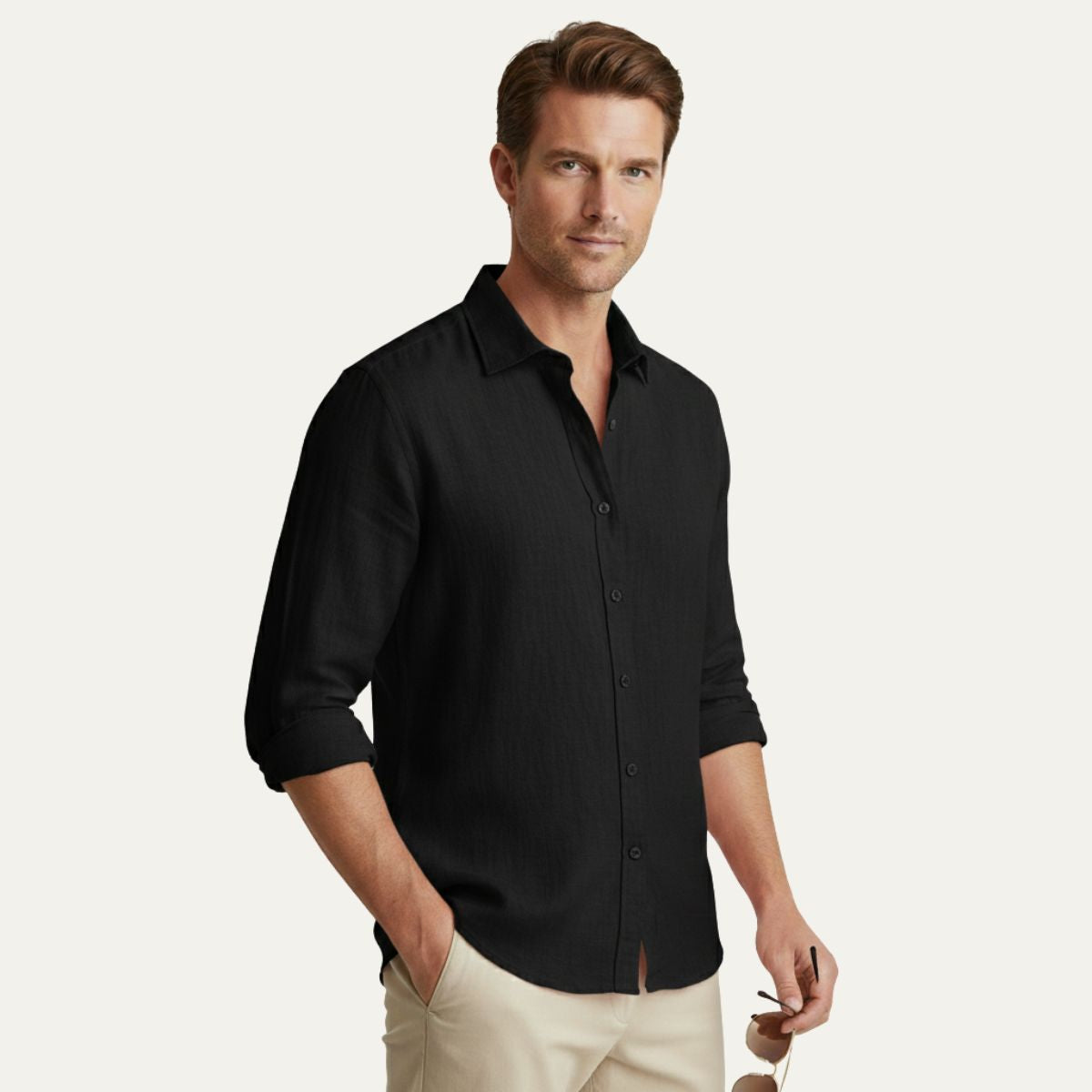 Classic Men's Relaxed Fit Linen Shirt
