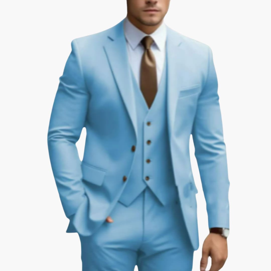 Classic Men's 3-Piece Suit with Slim Fit Trousers