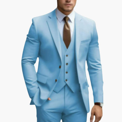 Classic Men's 3-Piece Suit with Slim Fit Trousers