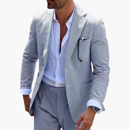 Men's Slim Fit Pinstripe Two Piece Suit