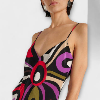 Elegant Marble Pattern Long Evening Dress