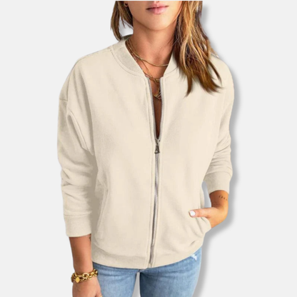 Comfy Women's Zip Jacket Relaxed Fit Casual Style