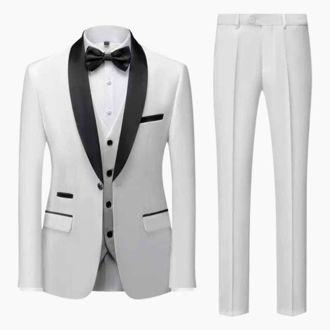 Classic Men's 3 Piece Suit with Shawl Collar