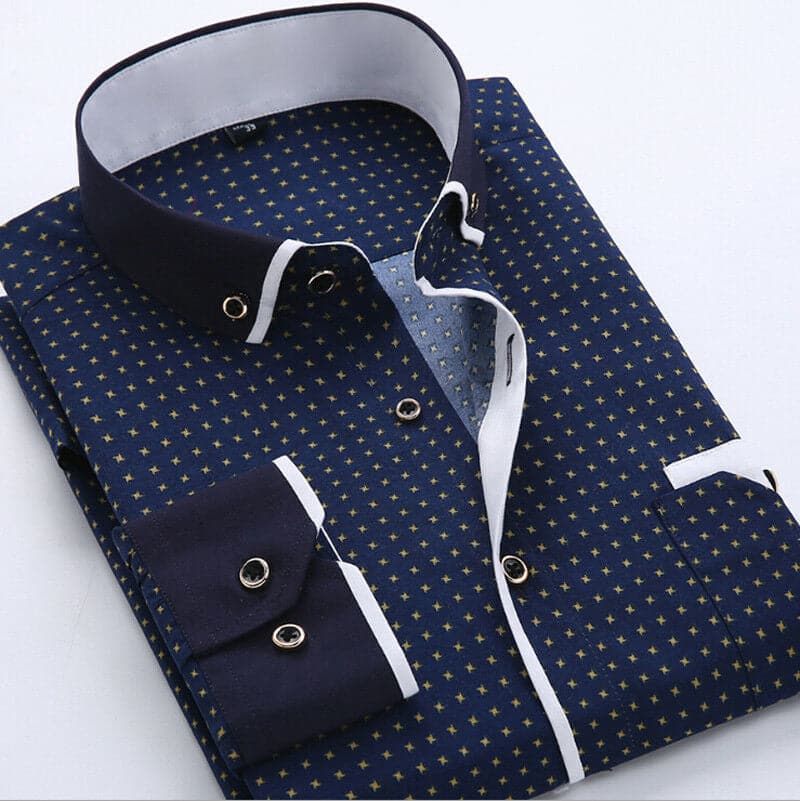 Regular Fit Mens Geometric Dress Shirt