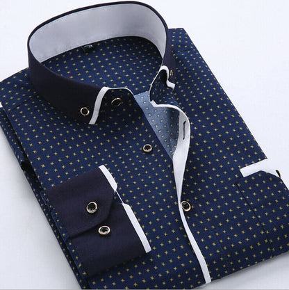 Regular Fit Mens Geometric Dress Shirt