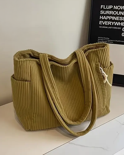 Rustic Textured Canvas Shopper Bag