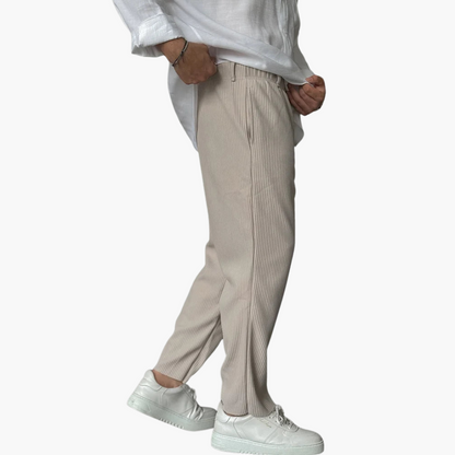 Classic High Waist Wide Leg Corduroy Trousers