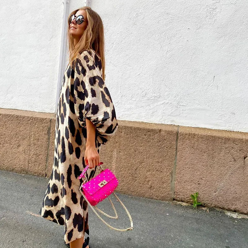 Chic Leopard Pattern Women's Dress