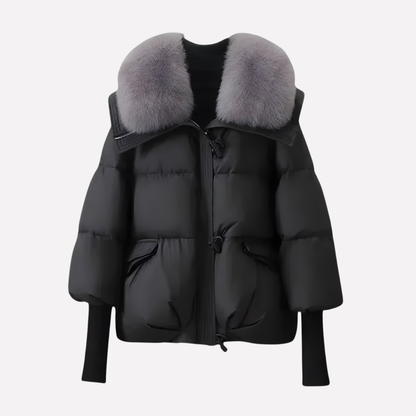 Warm Women's Parka Jacket with Faux Fur Trim